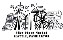 Load image into Gallery viewer, *Seattle Scene* Color Canvas Shopping Tote